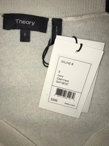 $ 395 Neu mit Etikett Theory Saline Kaschmir Cardigan schulterfrei elfenbeinfarben Pullover Gr. S; M - Bild 11 von 14