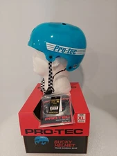 PRO-TEC Bucky Skate Skateboard Helmet Size XL Trans Gumball Blue Colour Protec