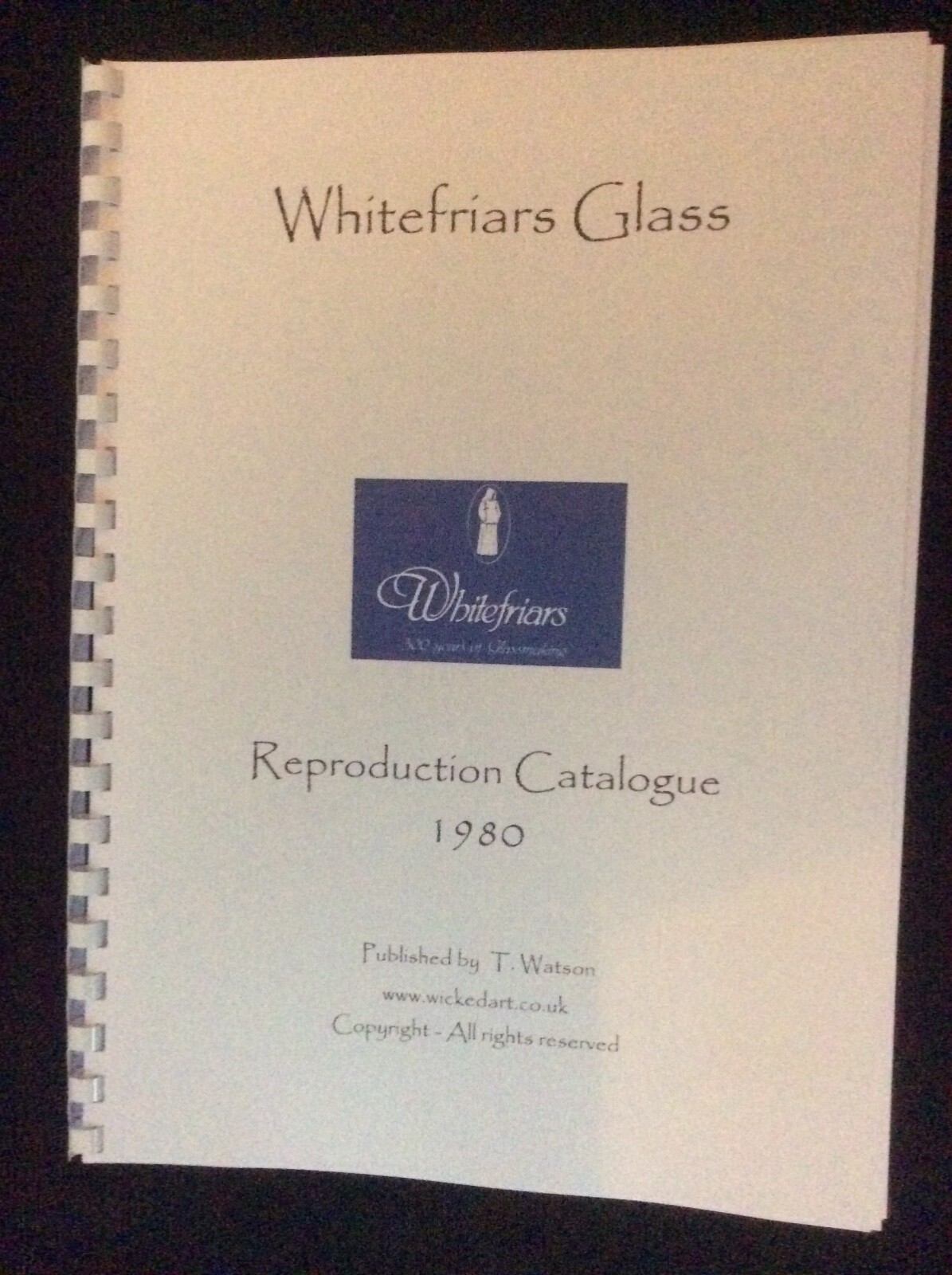 WHITEFRIARS Glass 1980 factory catalogue (reproduction) eBay