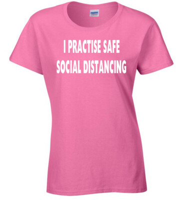 Social Distancing Damen T-Shirt Spread The Message Prevent Anti-Virus Safe