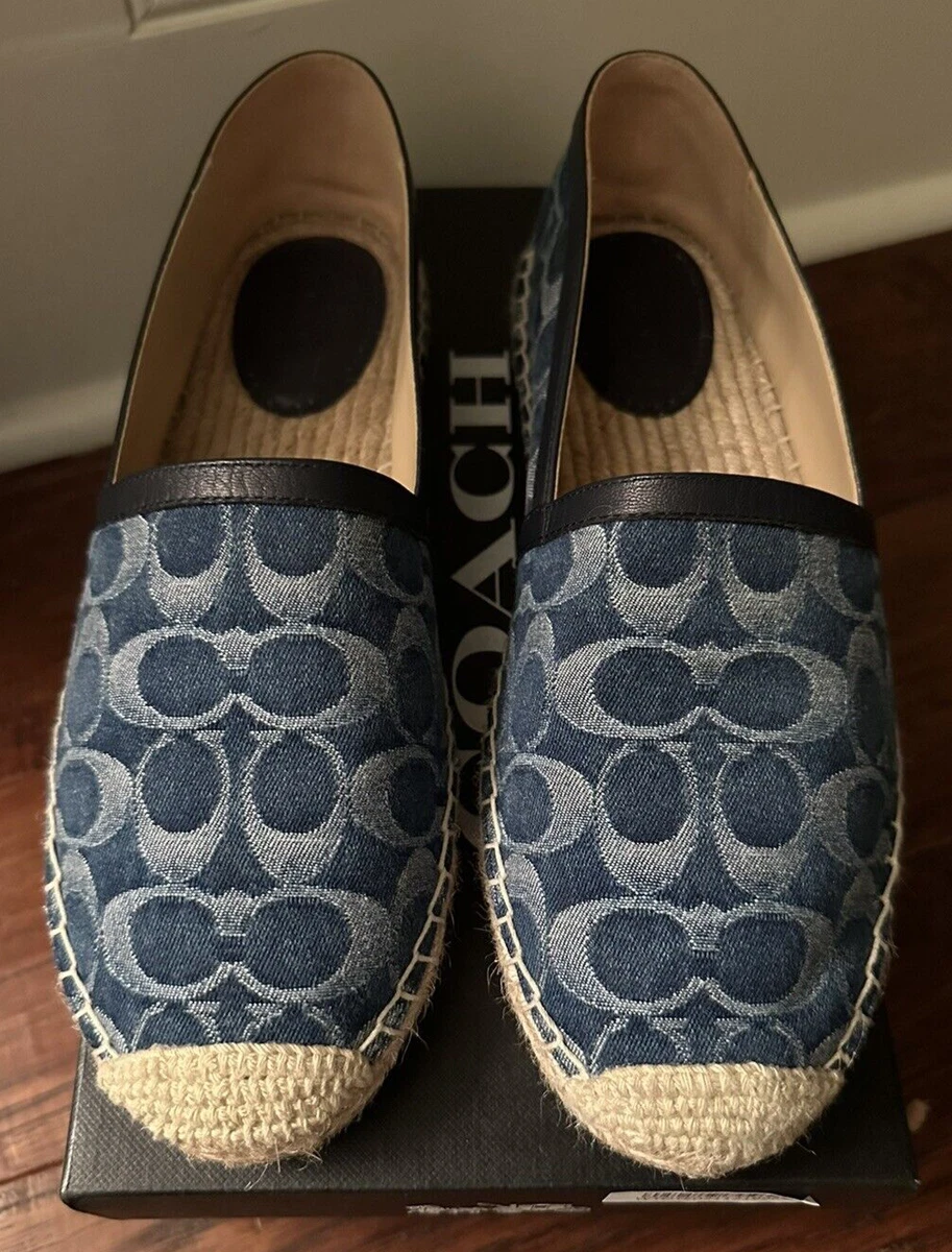 På hovedet af Ti Pump COACH Collins Denim Espadrilles - Size 8 - Midnight Navy | eBay