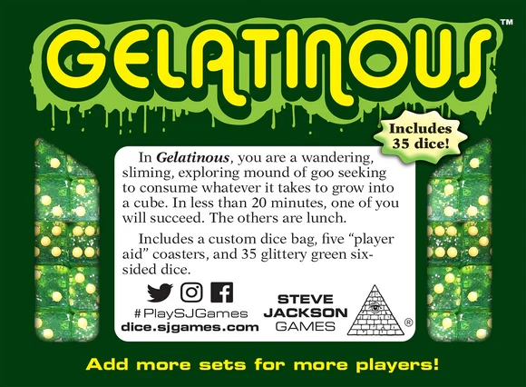 Gelatinous Dice Game w/ Munchkin Gratuitous Gelatinous Promo Bookmark SJG - Image 4 of 4