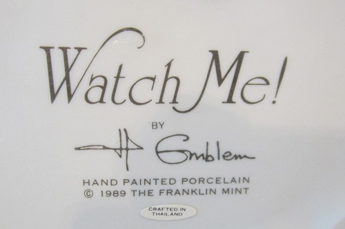 Franklin Mint Whimsical Porcelain Bird Penguin Figure Watch Me! Base 1 Tiny Chip - Picture 9 of 12