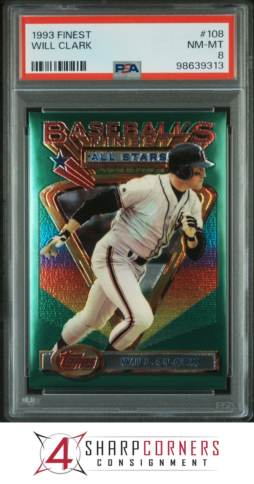 1993 FINEST #108 WILL CLARK GIANTS PSA 8 B4221354-313