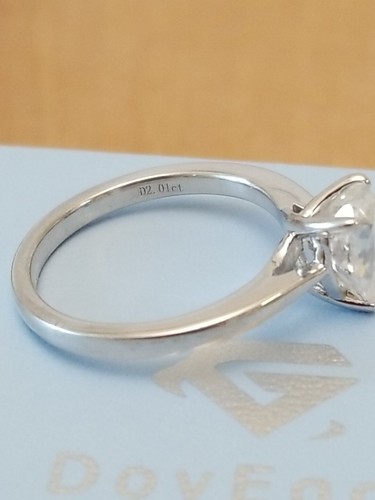 Doveggs Custom 2 Ct. Pear Shaped Astro Cut Moissanite Solitaire Engagement Ring - Picture 13 of 14