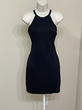 Fashion Nova Women’s Black Sleeveless Halter Neck Bodycon Mini Tank Dress s M