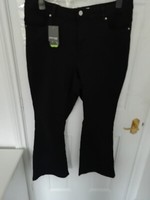 JD Williams Size 20 Black Super Soft Bootcut Jeans Stretchy Pockets New Ladies
