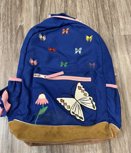 Hanna Andersson Butterfly backpack Embroidered With Suede Bottom - Picture 1 of 5