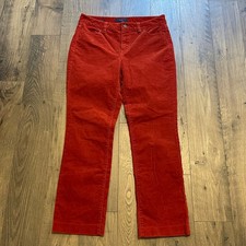 Talbots Heritage Burnt Orange Corduroy Pants Womens 8P Straight Leg Stretch