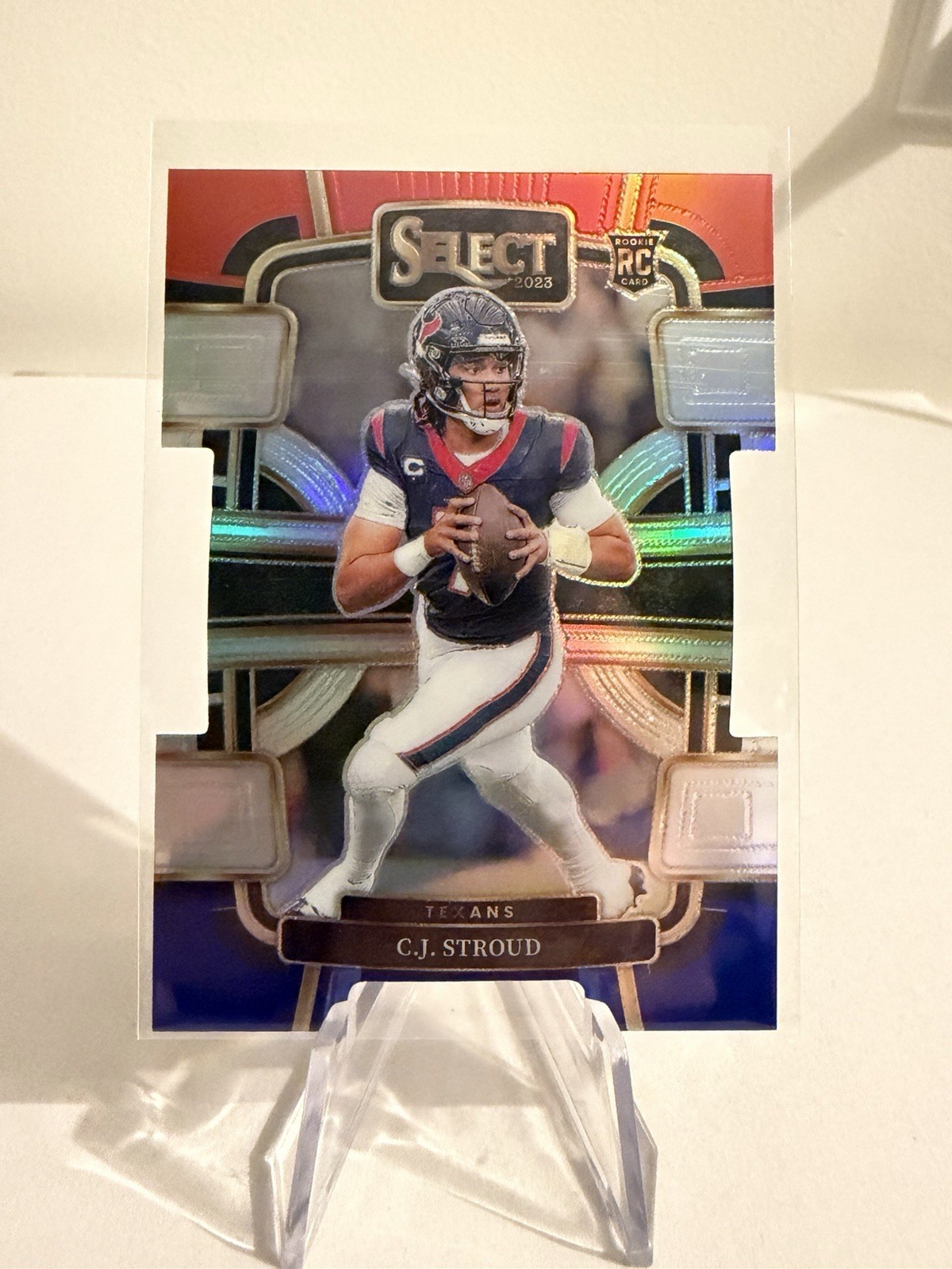 2023 Panini Select - Concourse C.J. Stroud #41 Red & Blue Prizm Die-Cut (RC)
