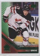 2022 Team Canada Juniors Prospectus Momentous Electric Green /49 Ridly Greig sk2