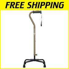 Mobility Aid Quad Cane, Adjustable Height, Left/Right Hand