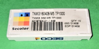 SECO Carbide Inserts - TNMG160408-M5 TP100 - Qty. 8 - NEW- FREE SHIPPING