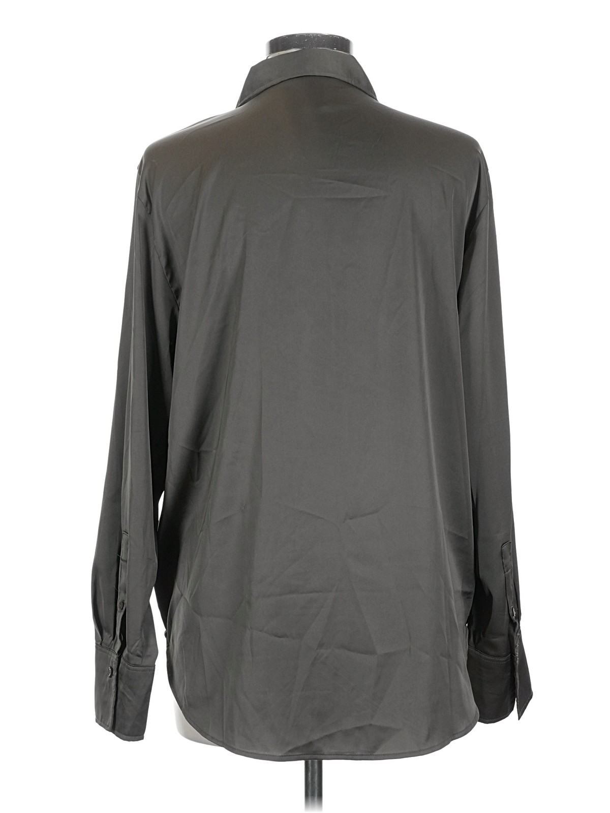 H&M Women Gray Long Sleeve Blouse L thumbnail 2