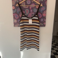 ZARA CROCHET STRIPY DRESS SIZE MEDIUM 10