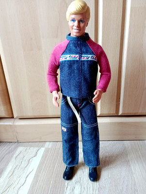 Mattel 1968 Malaysia Barbie Ken Alter blonder Ken Vintage RAR Jeans Outfit TOP