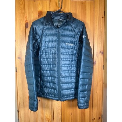 Columbia Titanium Omni Heat Puffer Jacket Womens M Blue Full Zip Quilted Coat