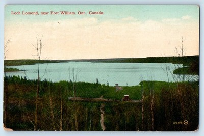 1910 Fort William Ontario Canada Postcard Loch Lomond Lake River Trees Unposted