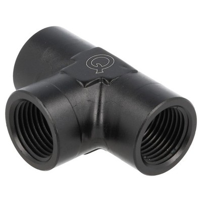QSP Aluminium Kupplung T-Stück weiblich 1/2 NPT schwarz