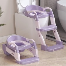 2-in-1 Toddler Potty Training Seat with Step Stool Ladder - Adjustable Height