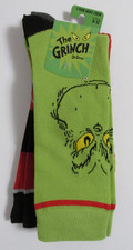 Men's Bioworld Dr. Seuss Grinch Socks 3 Pair Sock Size 10-13; Shoe Size 8-12