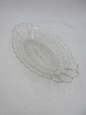 Vintage pressed Clear Glass 8.5" Oval Candy dish