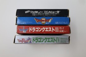 Dragon Quest 1 2 3 4 Famicom lot Japan Box *US Seller* *Works*