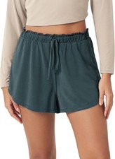 Womens Lounge Shorts Modal Soft High Waist Drawstring Lightweight Sleepwear