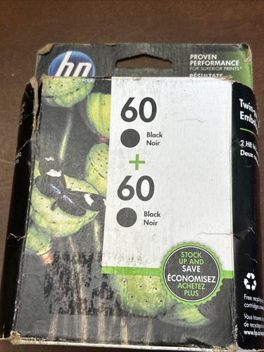 Nowe wkłady atramentowe HP 60 Black Noir - 2-pak Opakowanie detaliczne - Zdjęcie 2 z 7
