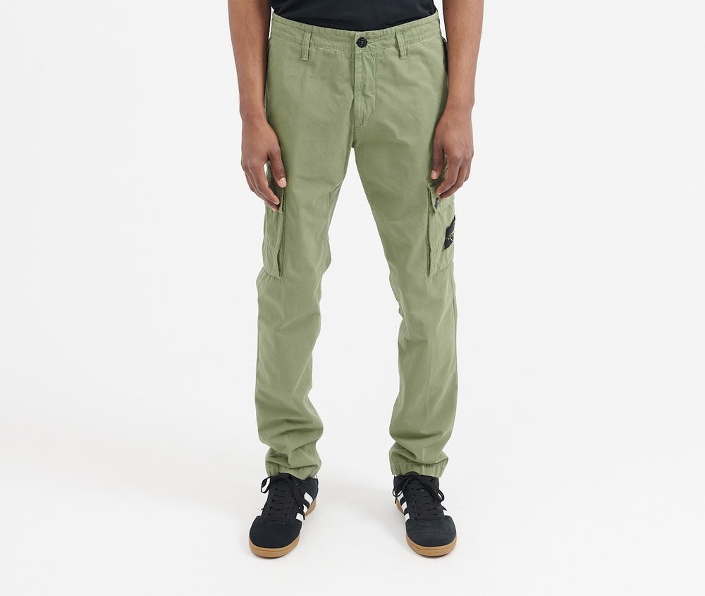 Stone Island men's brushed cotton canvas slim cargo pants in sage SIZE 34 thumbnail 2