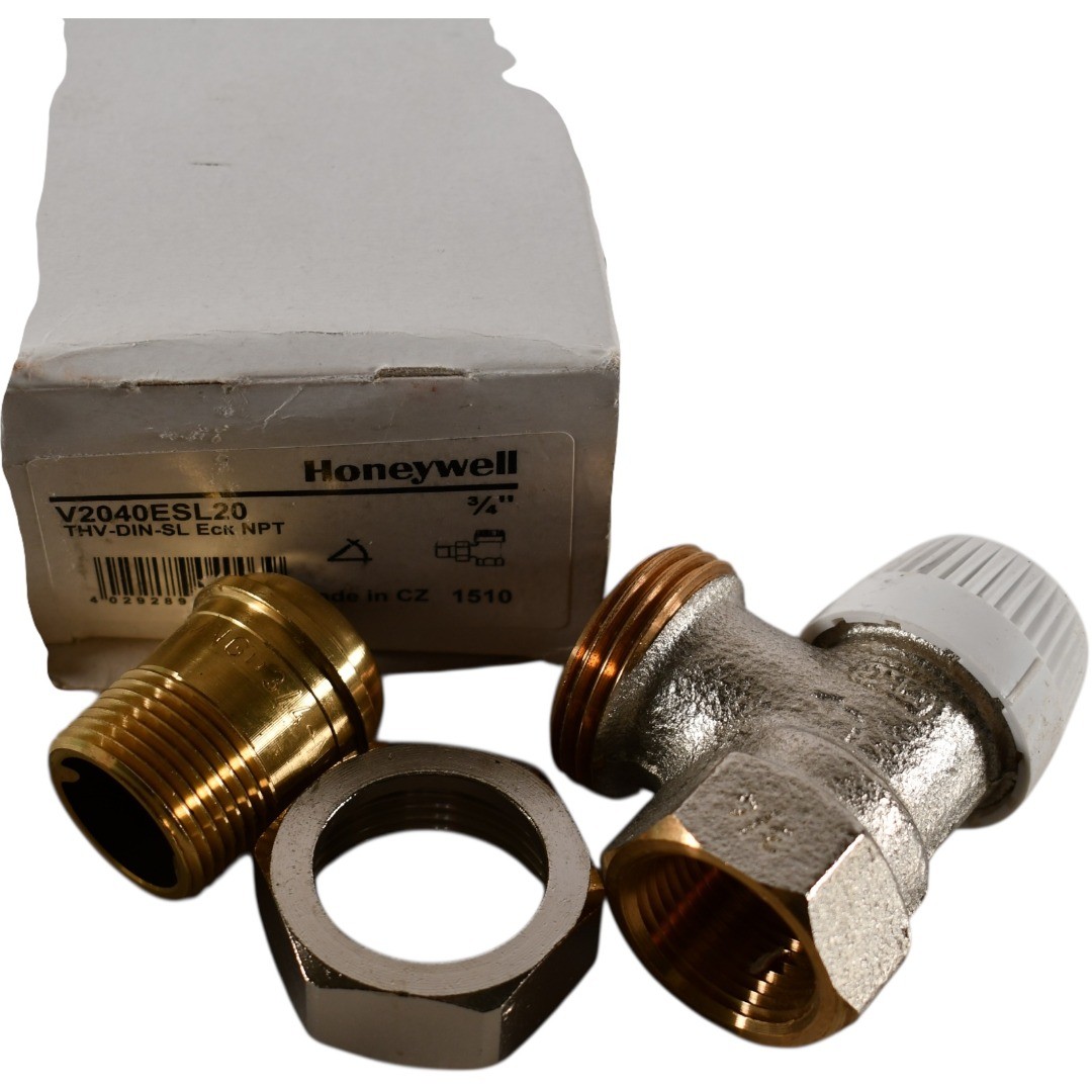 NEW Honeywell V2040ESL20 Radiator Valve, 3/4 in., 2.7 Cv NPT, Nickel-Plated Bron