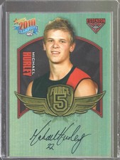 2010 AFL Select Champions - Michael Hurley #FFS24 Force 5 Signature - Essendon