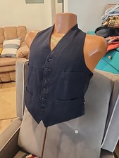 vintage 30's 20's black pinstripe vest very small men waist coat Victorian