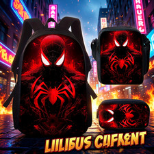 Cute Spider Kids School Bag Set, Backpack with Lunch Bag Pencil Case.