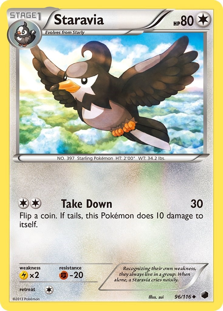 LP Staravia [Plasma Freeze 96/116] Uncommon Pokemon TCG