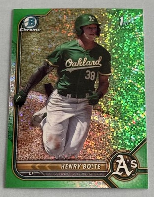 2022 HENRY BOLTE BOWMAN CHROME 1st GREEN SPARKLE REFRACTOR /99