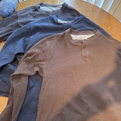 3x Red Head Brand Co. Men's 1/4 Button Cotton Henley Long Sleeve Large