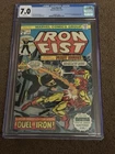 🔑🔥🔑Iron Fist # 1  - Cgc 7.0 - Iron Fist Battles Iron Man - 🔑🔥🔑
