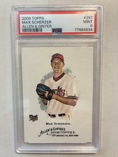2008 Topps Allen & Ginter's - Max Scherzer #297 (RC) PSA 9