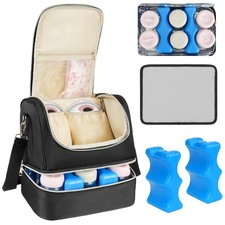 Wearable Breast Pump Bag with Cooler Compartment Fits for Willow/Elvie/Momcozy M