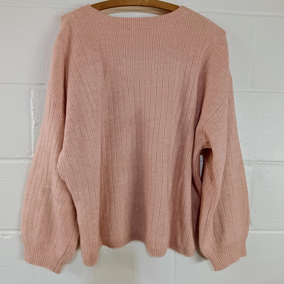 Suéter DKNY para mujer XXL rosa pálido mezcla de cachemir ligero suave cálido precio de venta sugerido por el fabricante $129 Foto 2 de 4