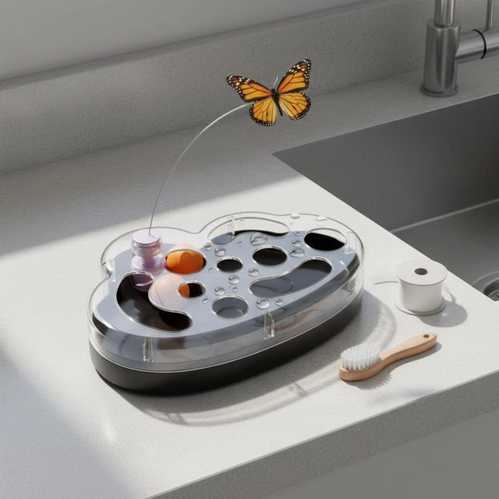 Electric Fluttering Creature Feline Toy Interactive Rotating Fluttering