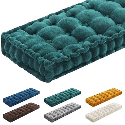 48x18 Inch Bench Cushions for Indoor Furniture Chenille Dark Green Velvet But...