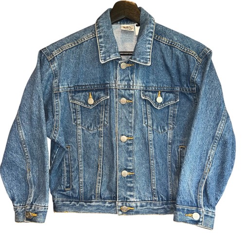 VTG Disney Store Kids M Crop Denim Jacket Mickey Mouse & Friends Embroidered - Picture 2 of 12