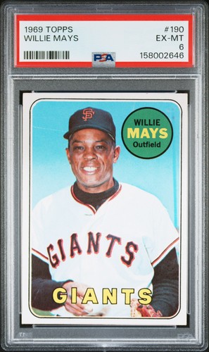 1969 TOPPS #190 WILLIE MAYS PSA 6