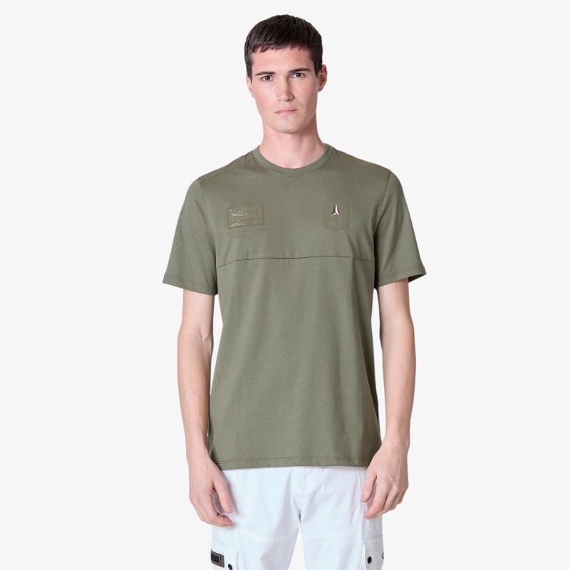 Футболка Uomo Aeronautica Militare TS2419 07293 с надписью Verde Militare Taglia L CE25 16990₽