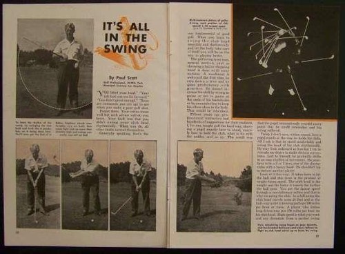 Pendulum Golf Swing Paul Scott 1942 How-to pictorial