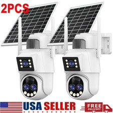 2PCS Camara De Seguridad Solar Inalambricas Para Exterior Con Vision Nocturna HD