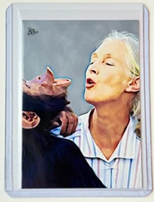 Jane Goodall Limited Edition Artist Signed “Primatologist” Trading Card 1/10