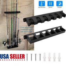 Fishing Rod Rack Vertical Holder Wall Mount Storage Horizontal Stand Boat Pole